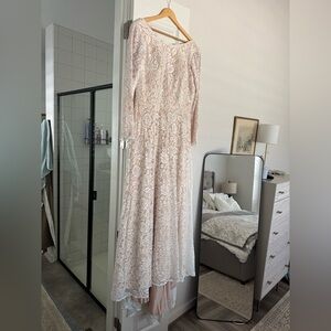 Ivory Lace Boho Wedding Gown Dress